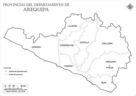 Mapas Departamento De Arequipa Para Colorear