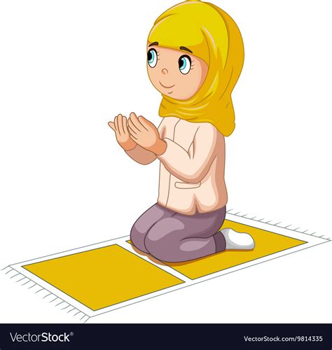 Girl Cartoon Praying Royalty Free Vector Image