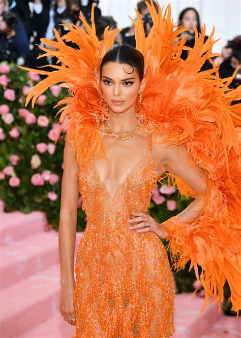 Kylie Jenners Sheer Orange Crocodile Dress Proves That Neons Are