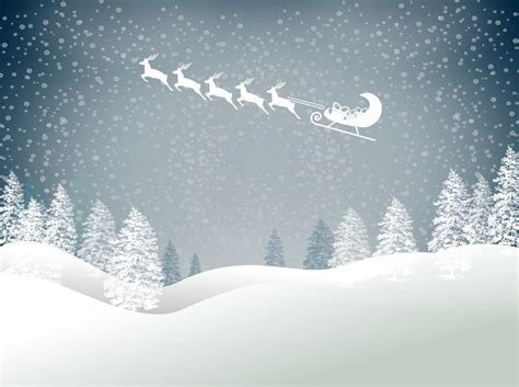 Free Stock Photo Of Snowy Christmas Landscape With Santas Sled And