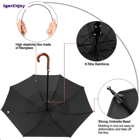 5262 Inch Classic Umbrella With Wooden Crook Handle