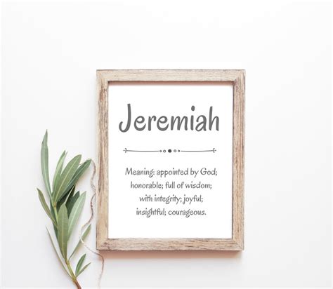 Jeremiah Baby Name Meaning Baby Names Nursery Sign Boy Names Printables