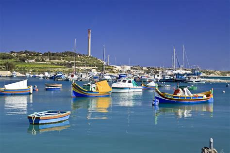 Marsaxlokk Bay Malta ~ Quaint Harbor And Village With Colorful Boats