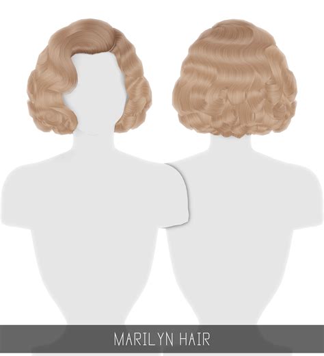 Sims 4 Cc Custom Content Hairstyle Marilyn Monroe Hair Sims