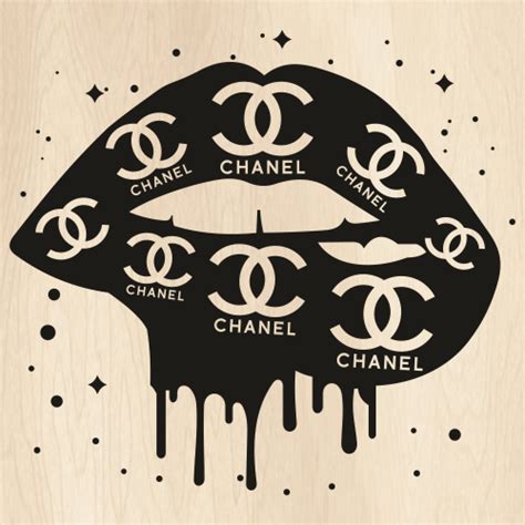 Chanel Lips Svg Chanel Dripping Lips Png Chanel Lips Pattern Vector File Png Svg Cdr Ai