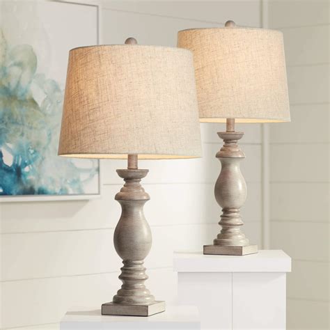 Buy Patsy Country Cottage Traditional Table Lamps Set Of Beige Washed