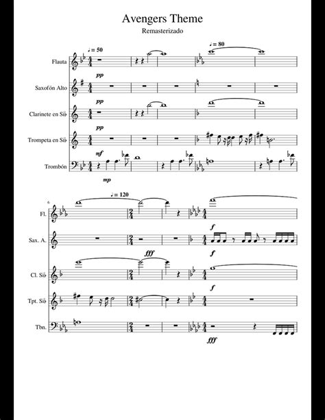 Avengers Theme Remastered Sheet Music For Flute Clarinet Alto