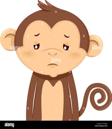 Illustration Of A Sad Monkey Mascot Stock Photo Alamy