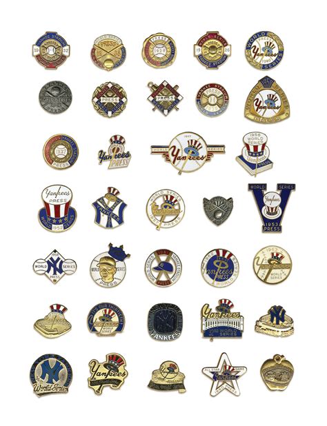 Lot Detail New York Yankee World Series Press Pin Collection 34