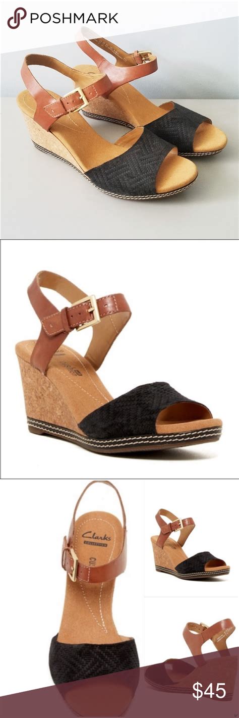Nwot Clarks Helio Jet Ankle Strap Wedge Sandal Ankle Strap Wedges