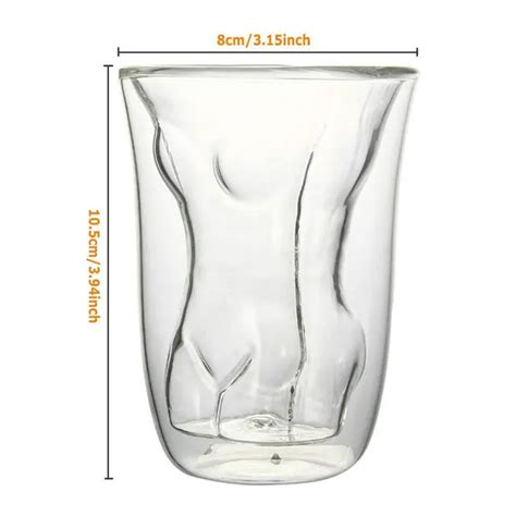 sexy lady men double wall whiskey glasses crystal wine shot glass beer cup insulated drinking