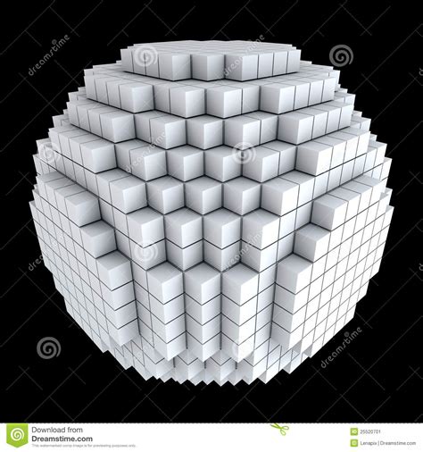 3d Sphere Made Of Cubes Stock Image Image 25520701