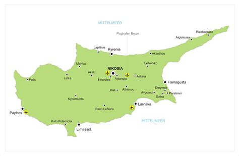 Map Of Cyprus Airports Airports Location And International Airports Of