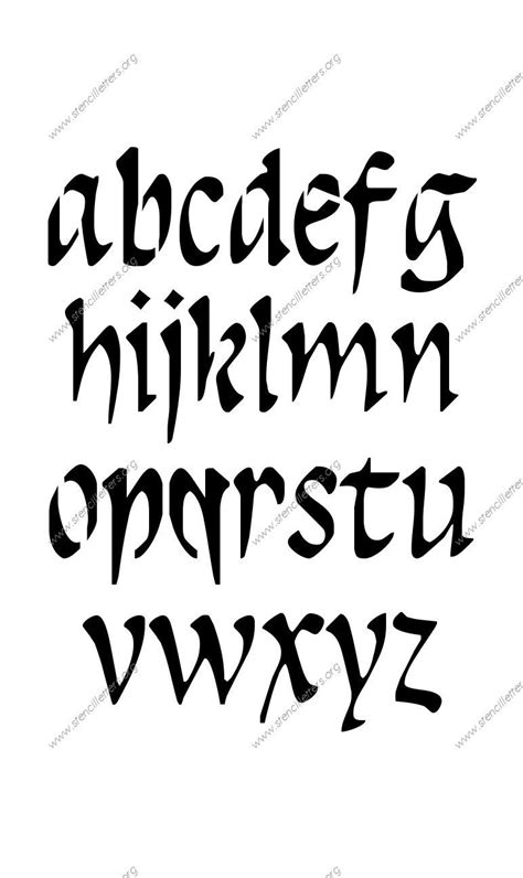 Ancient Roman Calligraphy A To Z Lowercase Letter Stencils Alphabet