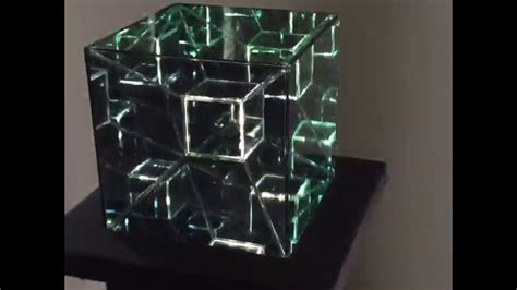 A Hypercube 4th Dimension Infinity Mirror Art Sculpture