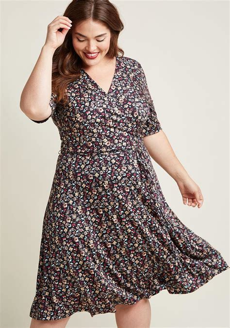 Lyst Modcloth Sophisticated In Seconds Floral Wrap Dress In Black