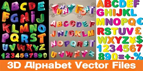 3d Alphabet Vectors Naveengfx