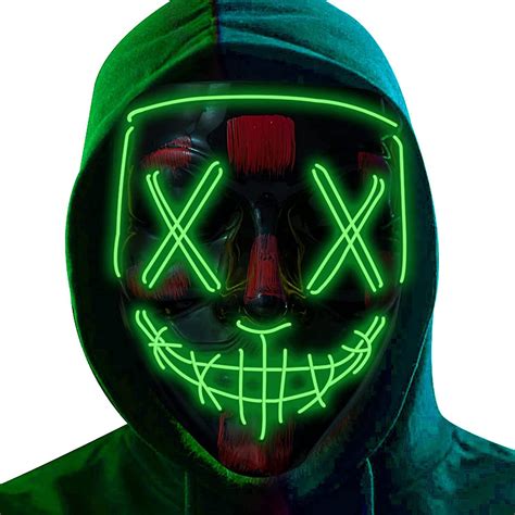 Kangkang Halloween Mask Led Light Up Funny Masks The Purge