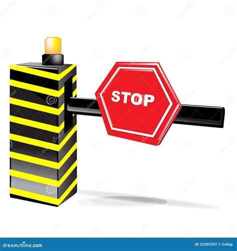 Barrier With Stop Sign Isolated Royalty Free Stock Photography Image