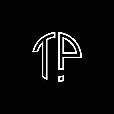 Tp Monogram Logo Circle Ribbon Style Outline Design Template 4282499