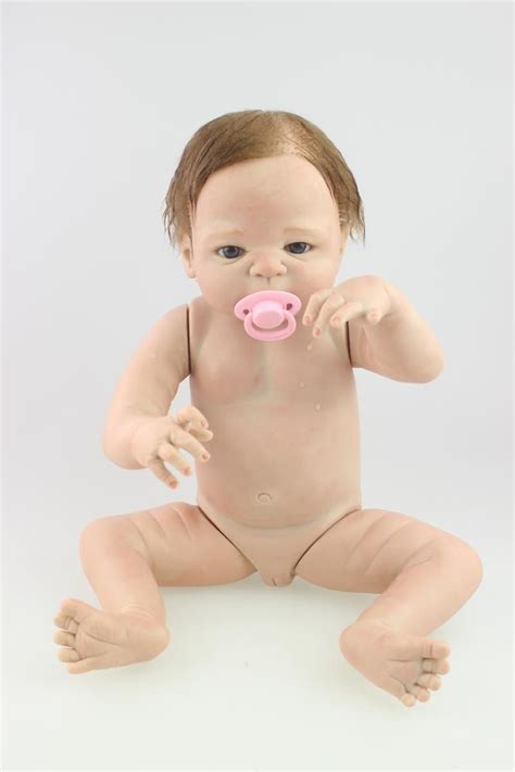 Inch Reborn Naked Full Vinyl Baby Dolls With Hand Rooted Mohair For