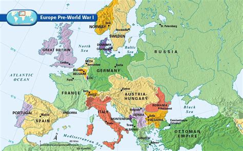 This Is A Map Of Europe In 1914 Before Ww1 Ww1 Pinterest