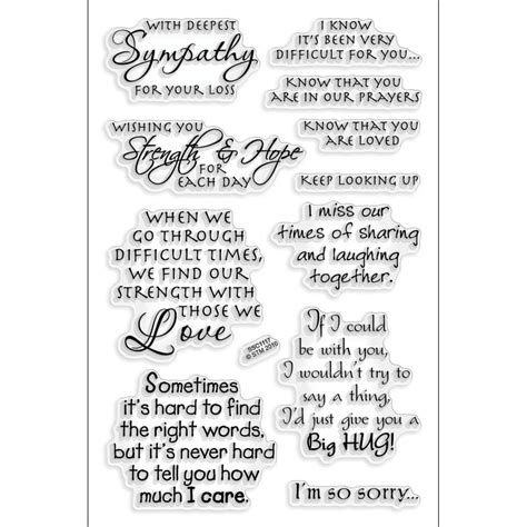 Free christian sympathy messages and words of condolence for sympathy/bereavement cards to bring free christian sympathy greeting card verses. Stampendous Clear Stamps | STAMPENDOUS! Perfectly Clear Stamp Set - Sincere Sentiments ...
