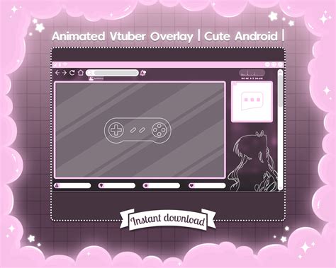 Animated Overlay Cute Android For Vtuber Twitch Etsy