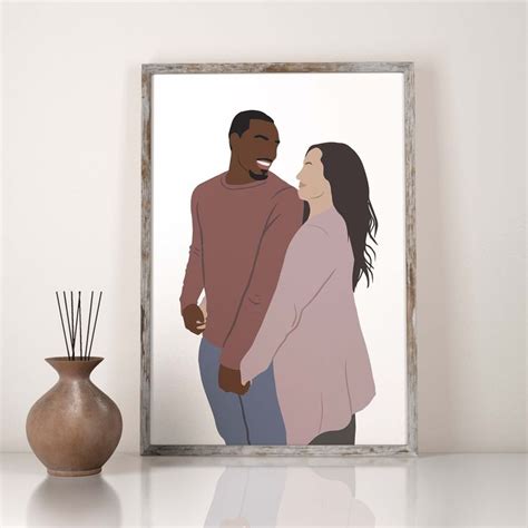 interracial couple wall art interracial art instant download biracial art romantic couple art
