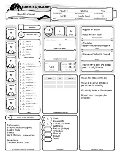 Create Your Dungeons And Dragons Character Sheet By Carlcon Fiverr