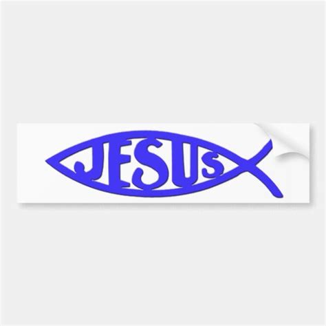 Jesus Fish Bumper Sticker Blue Car Bumper Sticker Zazzle