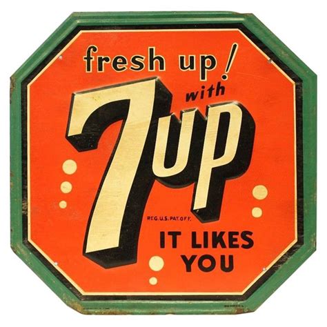 1940s 1950s Original 7up Soda Tin Advertising Sign For Sale At 1stdibs