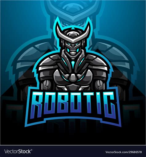 Robotic Esport Mascot Logo Design Royalty Free Vector Image