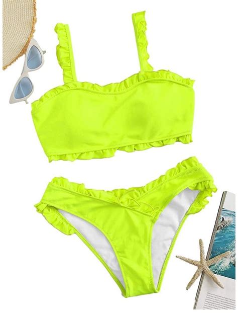 neon yellow bikini on mercari bikinis bikini set neon yellow bikini