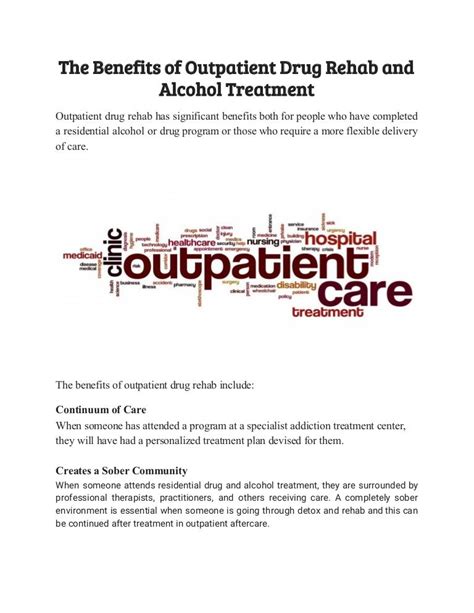The Benefits Of Outpatient Drug Rehab And Alcohol Treatment
