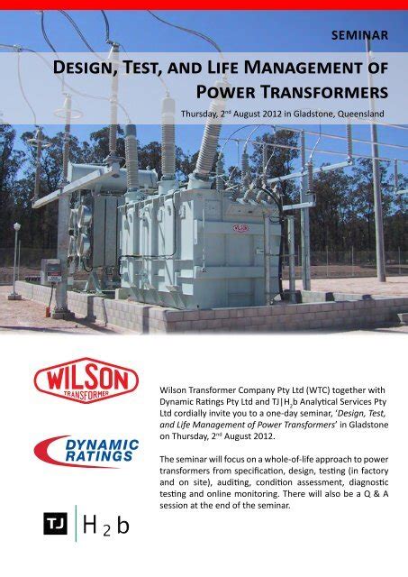 Design Test And Life Management Of Power Transformers Wilson