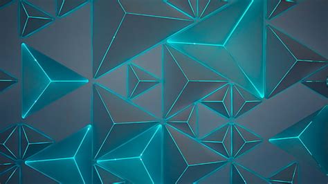Hd Wallpaper Pentagon Triangles Neon Turquoise Teal Geometric