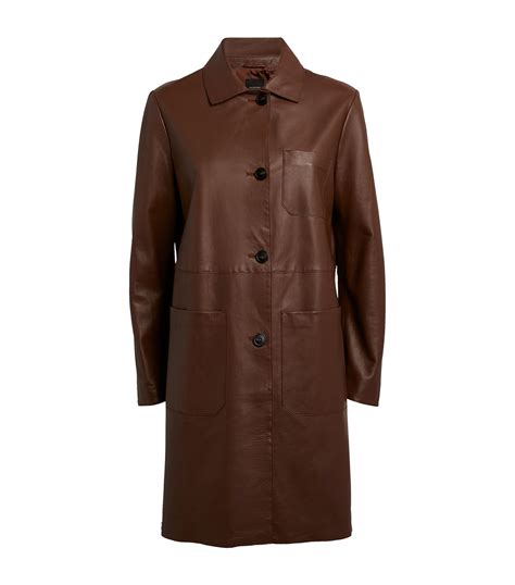 Weekend Max Mara Leather Trench Coat Harrods US