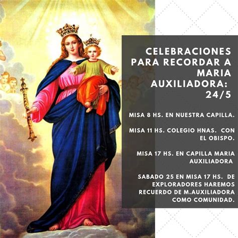 Celebraciones Para Recordar A María Auxiliadora 24 De Mayo