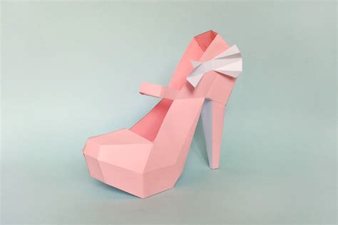 Diy Nude Pump Shoes D Papercraft By Paper Amaze Thehungryjpeg My