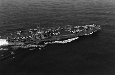 An Aerial Starboard View Of The Nuclear Powered Aircraft Carrier Uss