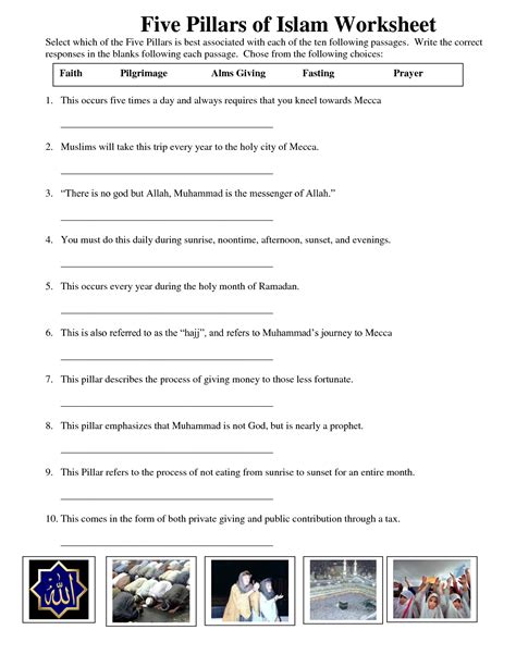 Pillars Of Islam Worksheet Islam Beliefs Islamic Teachings Ramadan