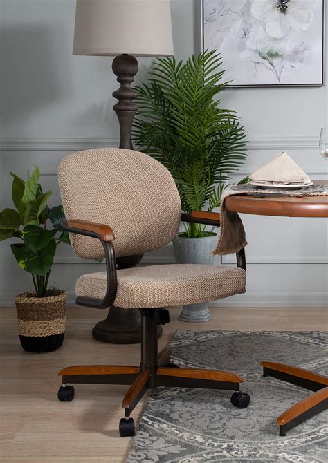 Casual Dining Cushion Swivel And Tilt Rolling Caster Chair Buy Online