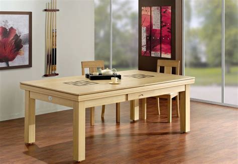 Ce billard convertible contemporain de couleur naturel avec un tapis bleu de la collection sportank s'accordera parfaitement avec votre intérieur. Une table de billard convertible design dans votre salon