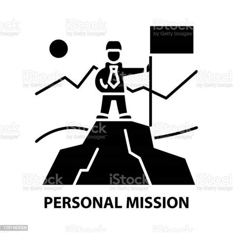 Personal Mission Icon Black Vector Sign With Editable Strokes Concept