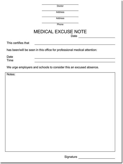 Free Doctor S Note Templates Forms To Create Doctor S Excuse