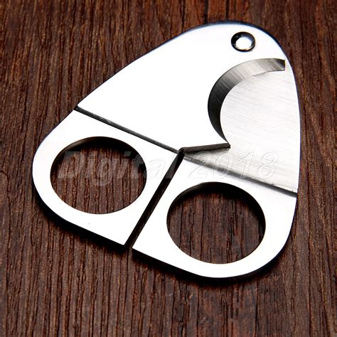 Stainless Steel Double Blades Cigar Cutter Scissors Shears Smoking