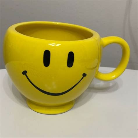 Teleflora Smile Face Coffee Mug Yellow Happy Face Smiling Emoji Planter