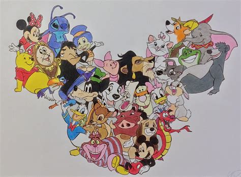 Disney Collage Drawing At Paintingvalley Com Explore Collection Of Disney Collage Drawing