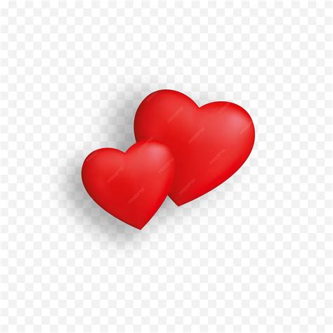 Premium Vector Vector Realistic Hearts Png Two Hearts On An Isolated